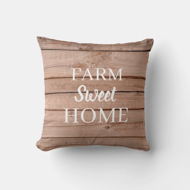Land Rustic Wood Farm Sweet Zuhause Kissen (Vorderseite)