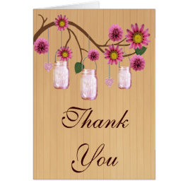 Land Rustikal rosa Mason Jars Danke Karte