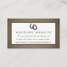 Land Rustikale Hufeisen auf Burlap-Hochzeit Begleitkarte