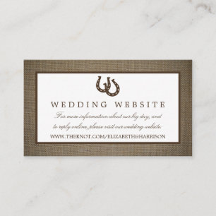 Land Rustikale Hufeisen auf Burlap-Hochzeit Begleitkarte