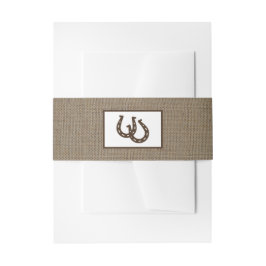 Land Rustikale Hufeisen auf Burlap-Hochzeit Einladungsbanderole
