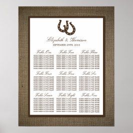 Land Rustikale Hufeisen auf Burlap-Hochzeit Poster