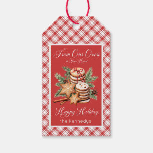 Land Rustikale Karierte Kochplatte Rot & Weiß Geschenkanhänger