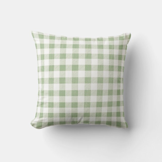 Land Rustikale Naturlandschaft Gingham Kariert Kissen (Vorderseite)