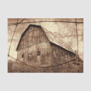 Land Rustikale Sepia Barn Vintage Textur Seidenpapier