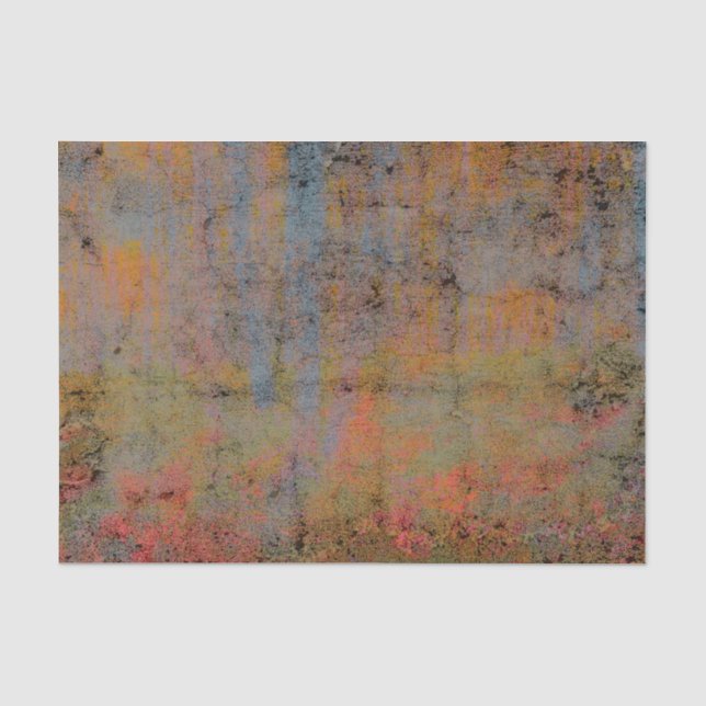 Land Rustikale Vintag Orange Blue Textur Seidenpapier (Vorderseite)