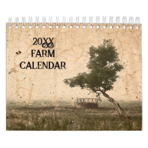 Land Rustikale Vintage Kunst Kalender 2024