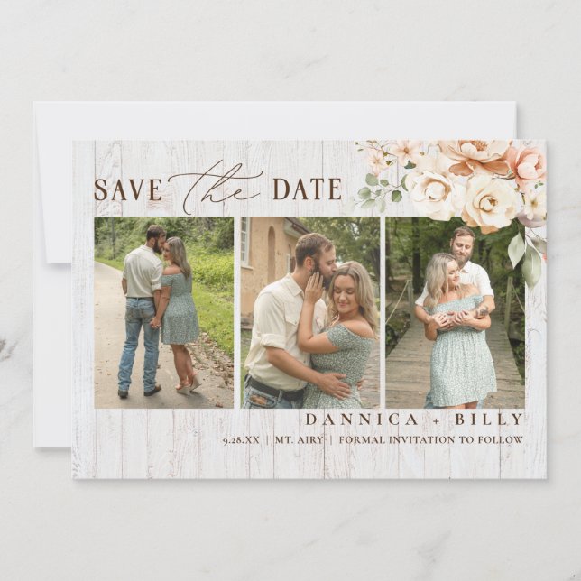 Land Rustikales Foto Save the Date Hochzeitskarten Einladung (Vorderseite)