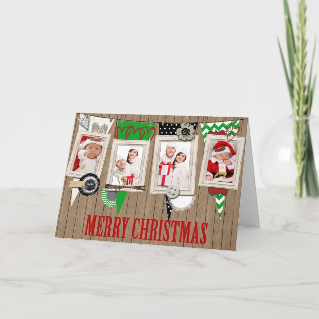 Land Rustikales Foto Weihnachtskarte Feiertagskarte (Vorderseite)