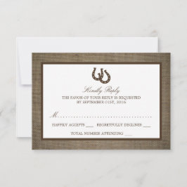 Land Rustikales Hufeisen auf Burlap Wedding RSVP