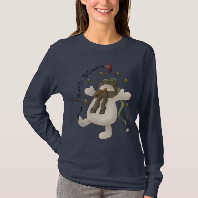 Land-Schneemann-Weihnachten T-Shirt (Vorderseite)