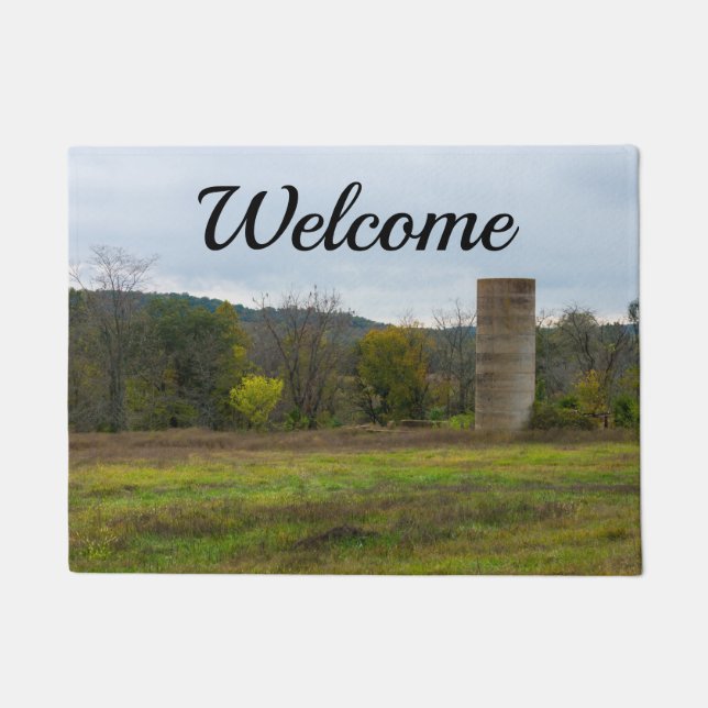 Land Silo Landschaft Willkommen Türmchen Fußmatte (Vorderseite)
