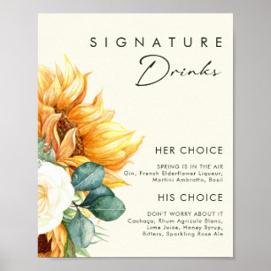Land Sonnenblume Hellgelbe Signature-Drinks Poster