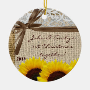 Land Sonnenblume Jute personalisierter Name Orname Keramikornament