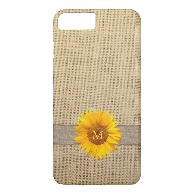 Land-Sonnenblume-u. Leinwand-Monogramm Case-Mate iPhone Hülle (Rückseite)