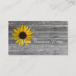 Land-Sonnenblume verwitterte hölzerne Wand Visitenkarte