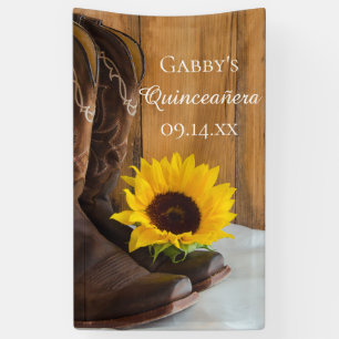 Land-Sonnenblume-Western Quinceañera Banner