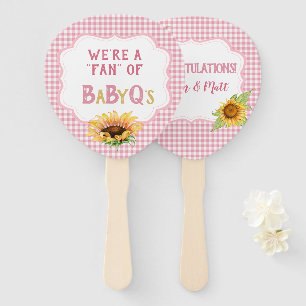 Land Sonnenblumen Rosa Gingham Kariert BabyQ Fächer