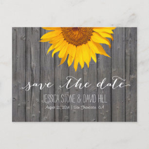 Land Sonnenblumen Stallholz Hochzeit retten das Da Ankündigungspostkarte