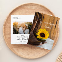 Land Sonnenblumen Western Hochzeit Save the Date