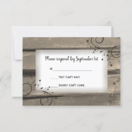 Land Stallholz und Blume Hochzeit RSVP Karte