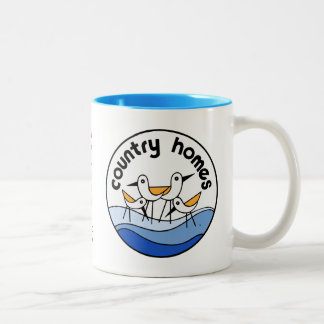 Land steuert Logo automatisch an Zweifarbige Tasse
