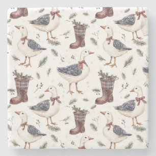 Land-Stiefel-Gans-Weihnachten Steinuntersetzer