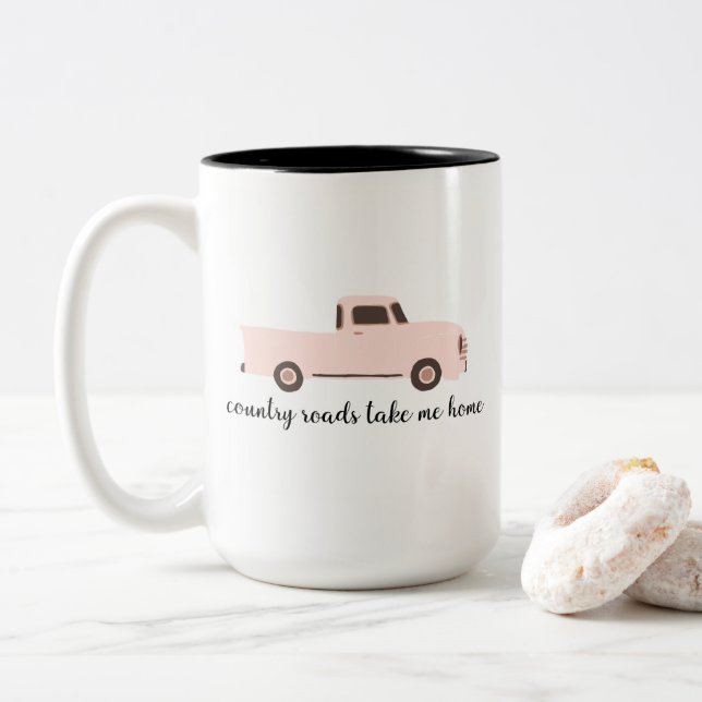Land-Straßen-Tasse Zweifarbige Tasse (Mit Donut)