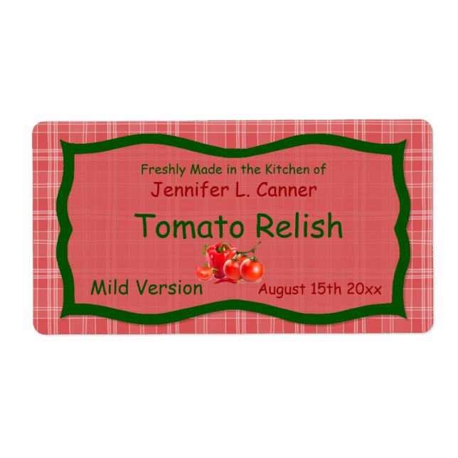 Land Sunglo Rot Kariert mit Tomaten-Lebensmittelke (Vorne)