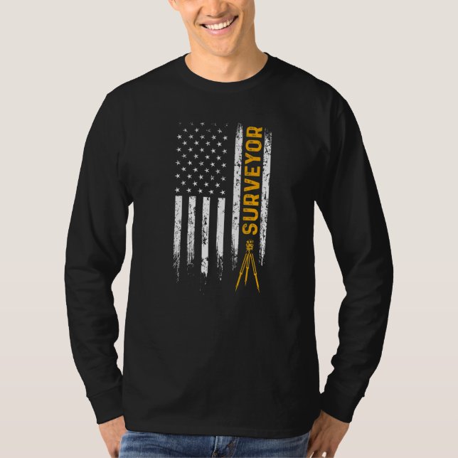 Land Surveying USA Flag  Surveyor  1 T-Shirt (Vorderseite)