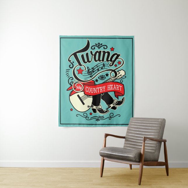 Land Twang Red/Black ID464 Wandteppich (Beispiel)