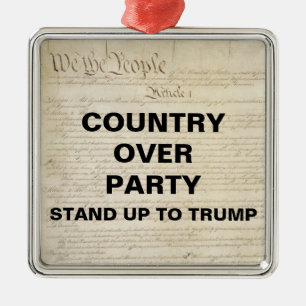 Land über Party steht auf Trump-Rückstand Ornament Aus Metall