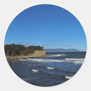 Land und Wasser Runder Aufkleber