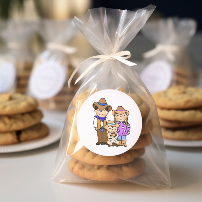 Land und Western Cowboy Runder Aufkleber (Von Creator hochgeladen)