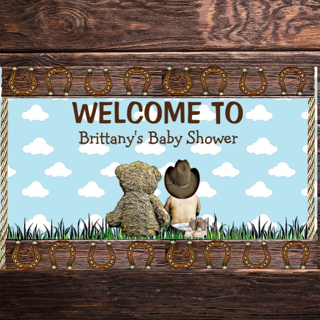 Land und Western Lil Cowboy & Teddy Bear Banner (Von Creator hochgeladen)