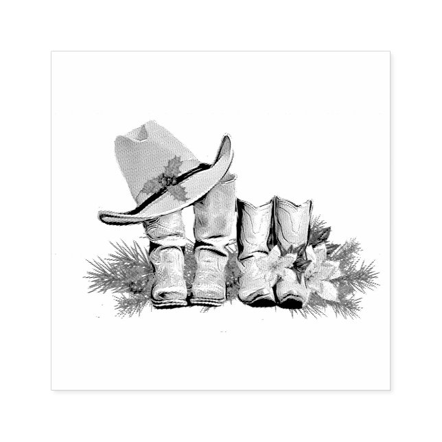 Land und Western Rustikale Stiefel und Hats Christ Gummistempel (Prägung)