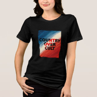 Land vor Kultur – Patriotische Farbstreifen Tri-Blend Shirt