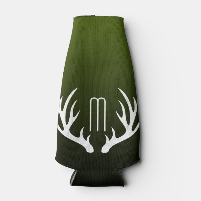 Land Wald Grüne Weiße Hirschantler Flaschenkühler (Vorderseite)