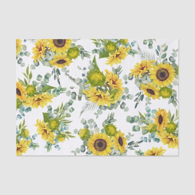 Land Wasserfarbe Gelbe Sonnenblume  Seidenpapier (Vorderseite)