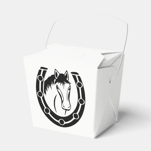 Land Wedding Horse Horseshoe Western Rustikal Geschenkschachtel (Vorderseite)
