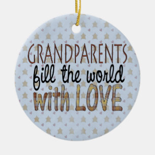Land-Weihnachtsgroßeltern-Liebe-Verzierung Keramik Ornament