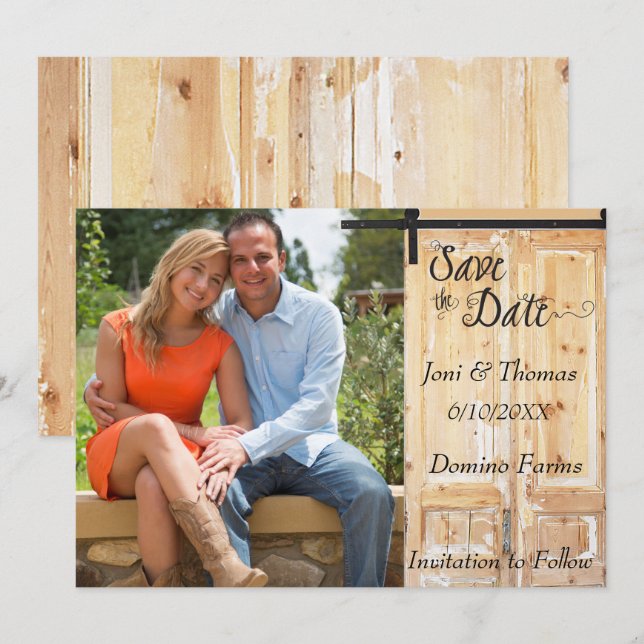 Land Western Foto Save the Date Einladung (Vorne/Hinten)