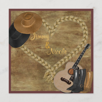 LAND WESTERN GUITAR WEDERINVITATION EINLADUNG