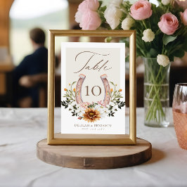 Land Western Horseshoe Aquarellfarben Wappen Tischnummer