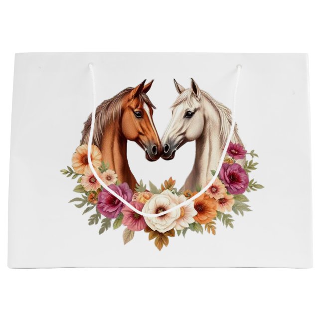 Land Western Pferde Große Geschenktüte (Vorderseite)