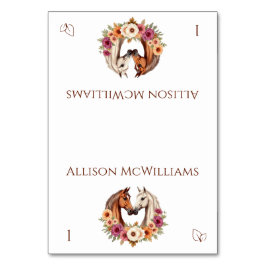 Land Western Pferde - Vegetarisches Symbol Tischnummer