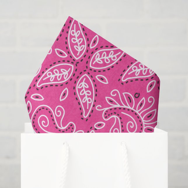 Land Western Pink Paisley Muster Papier (Geschenk Tasche)