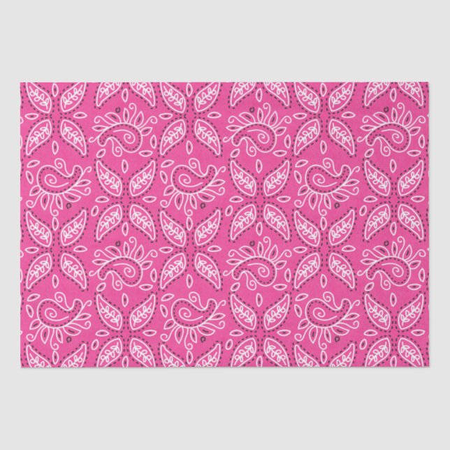 Land Western Pink Paisley Muster Papier (Vorderseite)