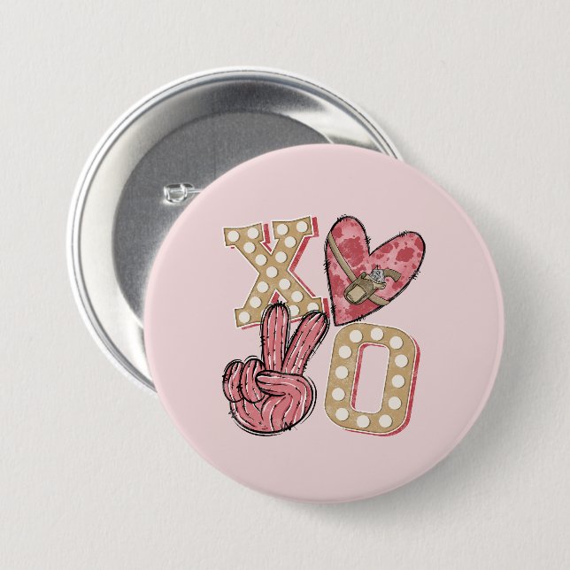 Land XOXO - Wilde West-Liebe Button (Vorne & Hinten)