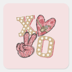 Land XOXO - Wilde West-Liebe Quadratischer Aufkleber